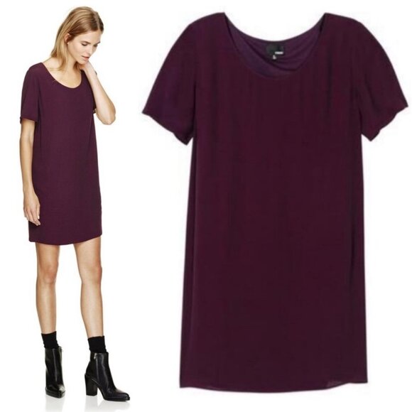 Aritzia Wilfred Free Teigen Dress Purple Size XS‎ Article 52831 Burgundy Shift - Picture 3 of 9